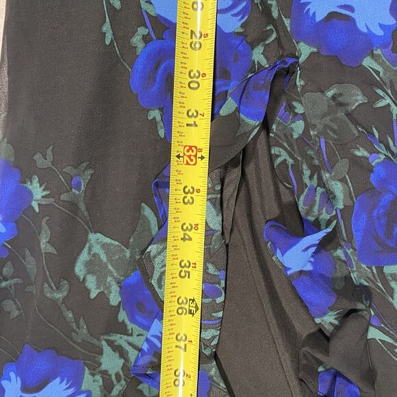 Lulus Elegant Entrance Rose Halter Dress Blue Black Wedding Asymmetrical Sz Lg - Picture 9 of 9